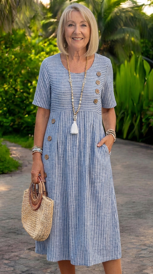 Julia | Vestido midi a rayas