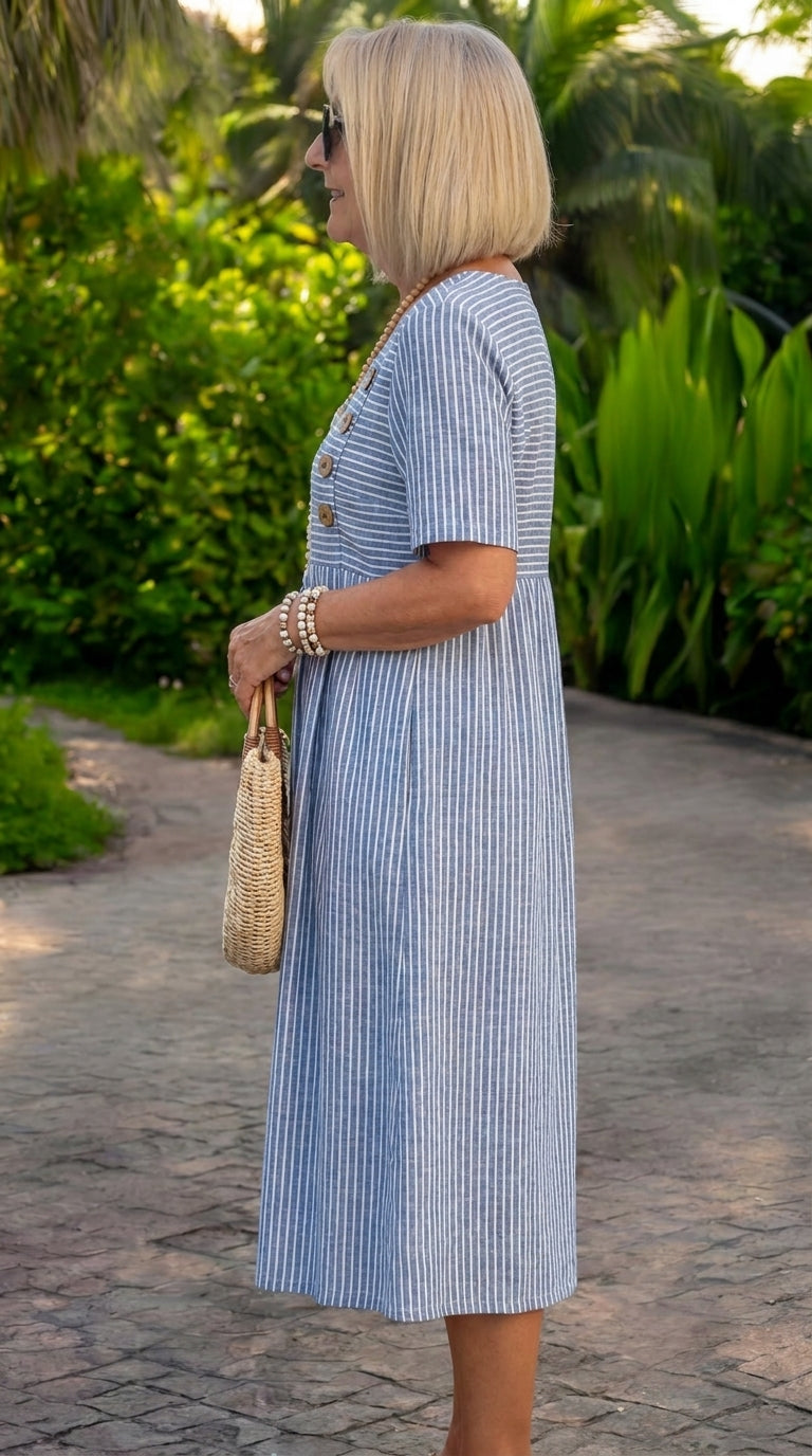 Julia | Vestido midi a rayas