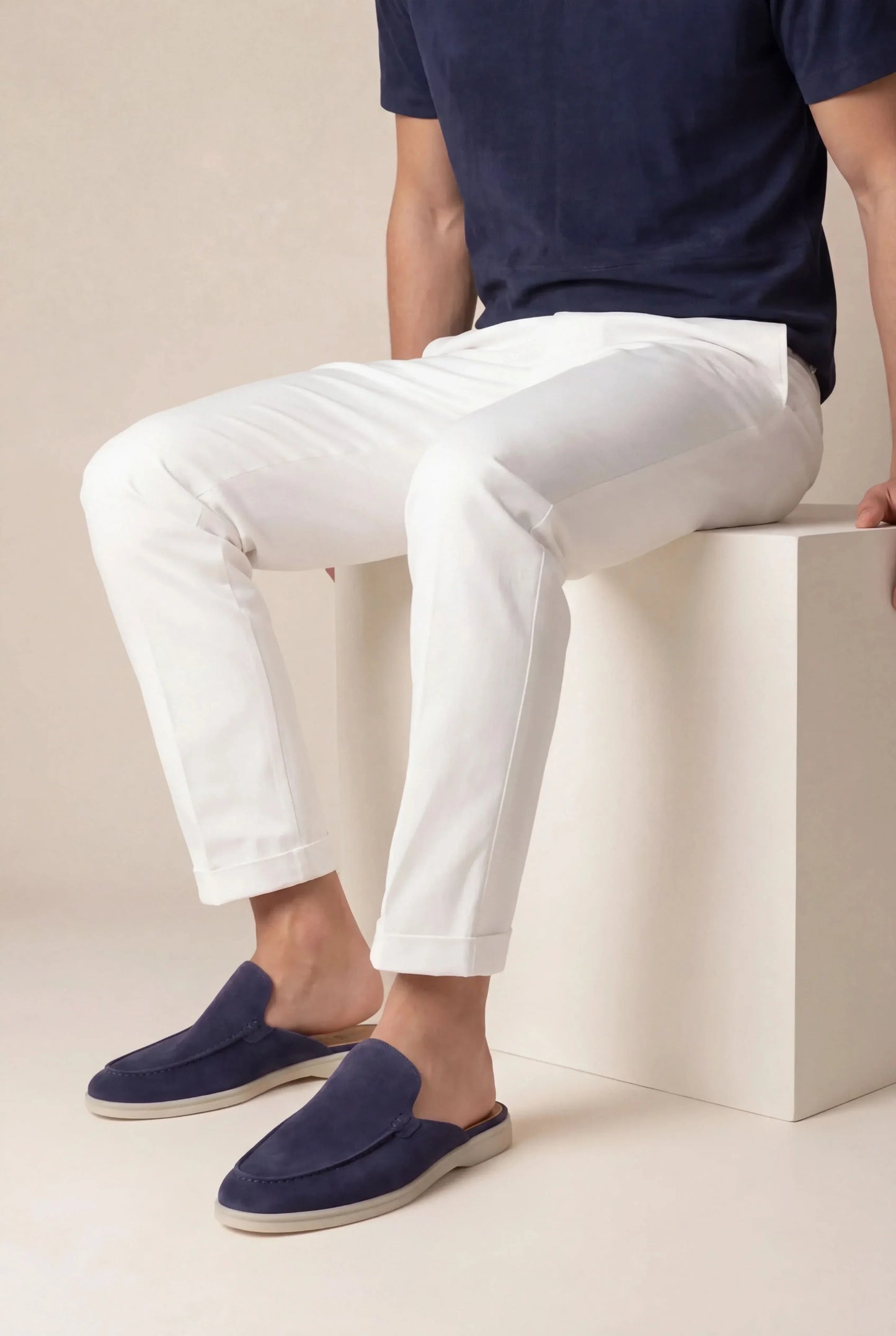 Navy Suède Mocasines Zahian Valentina