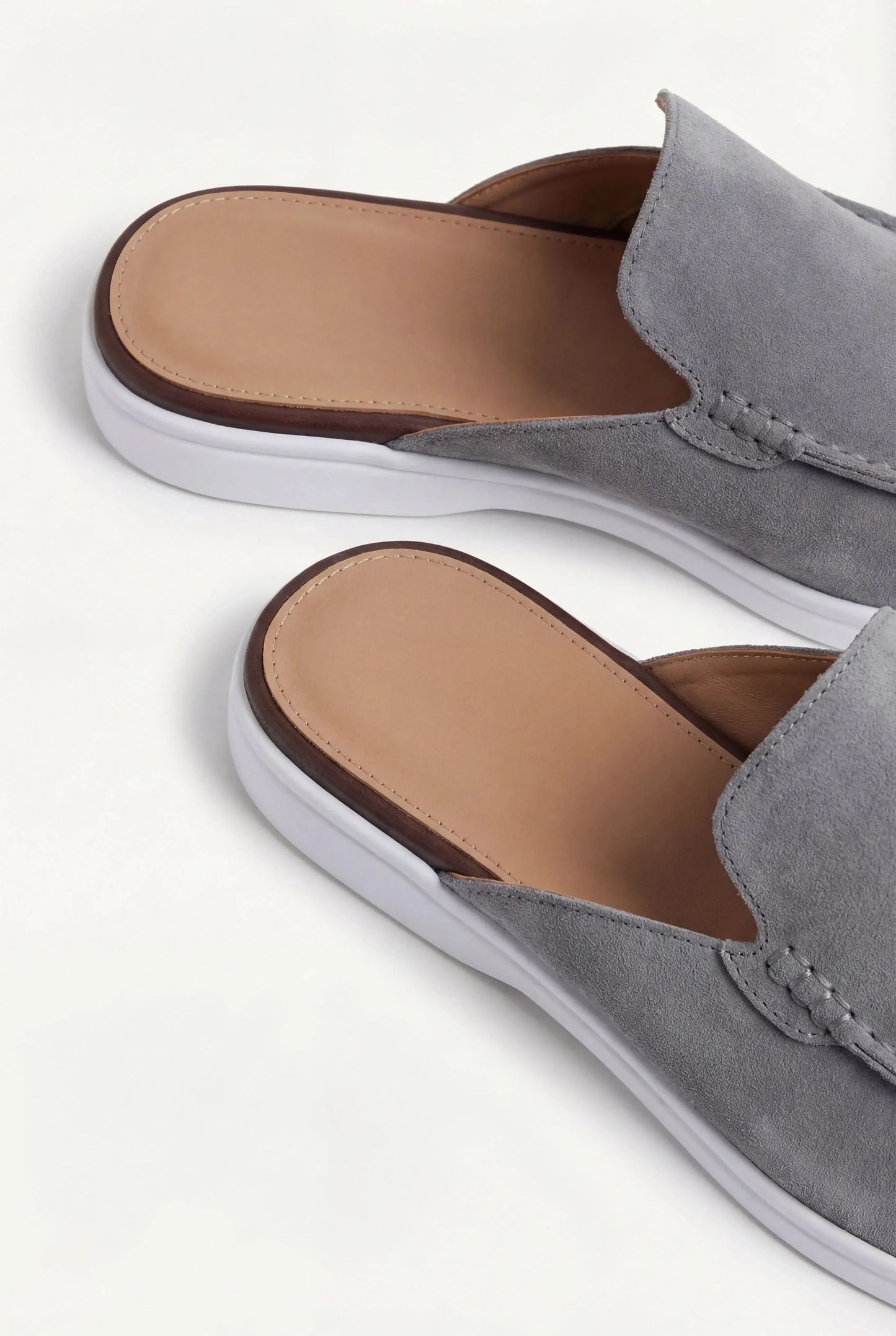 Grey Suède Mocasines Zahian Valentina