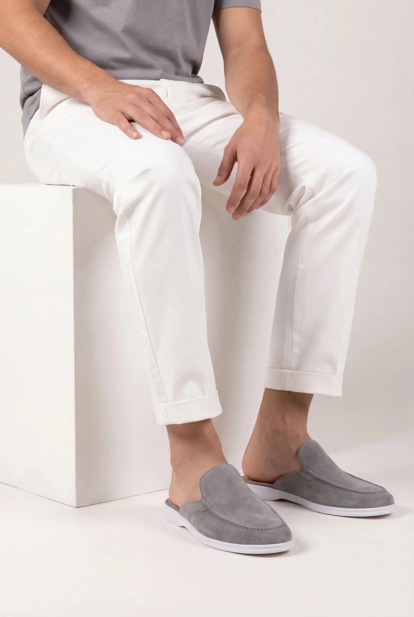 Grey Suède Mocasines Zahian Valentina