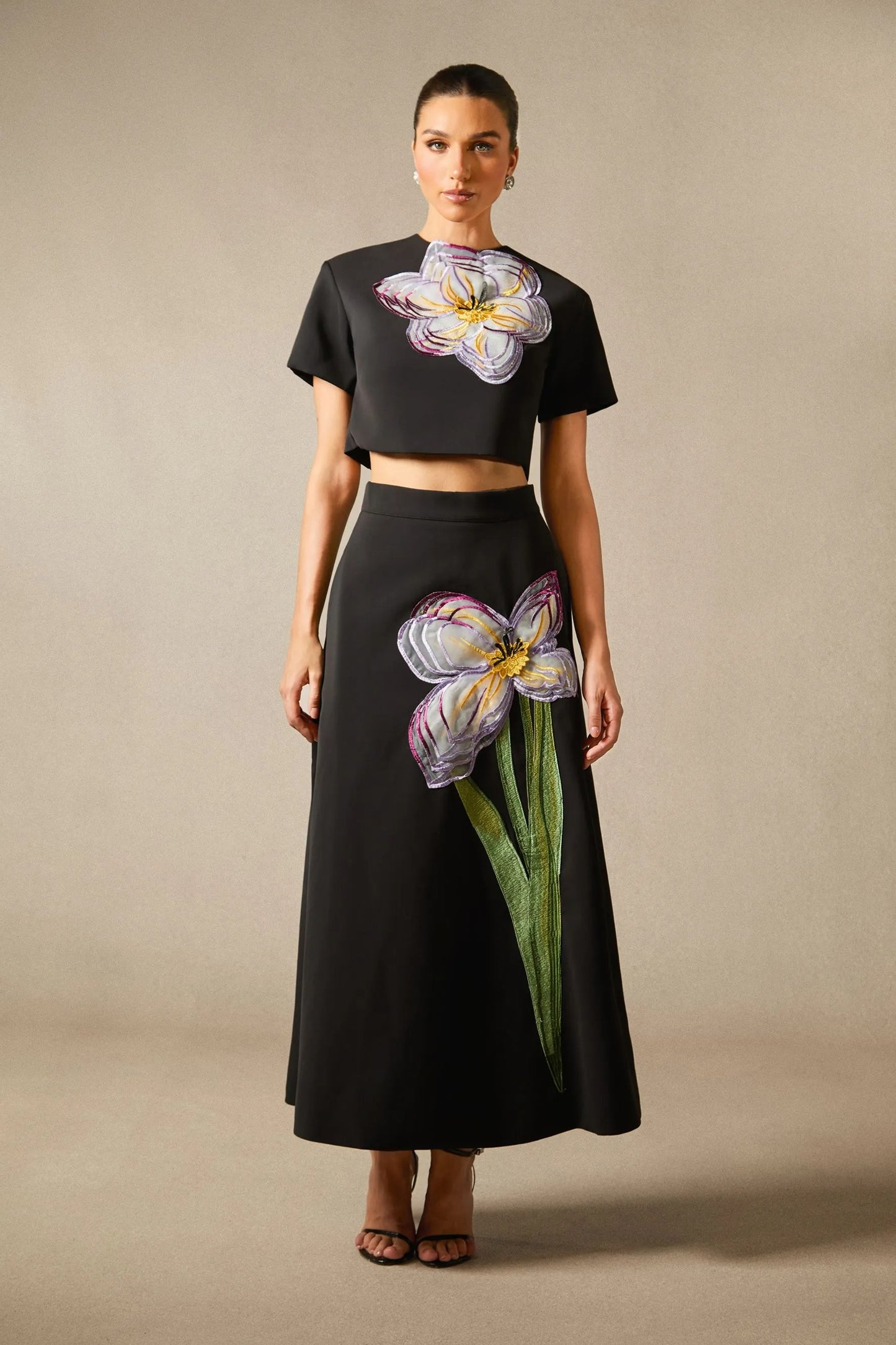 Conjunto Top y Falda Floral de Angelica