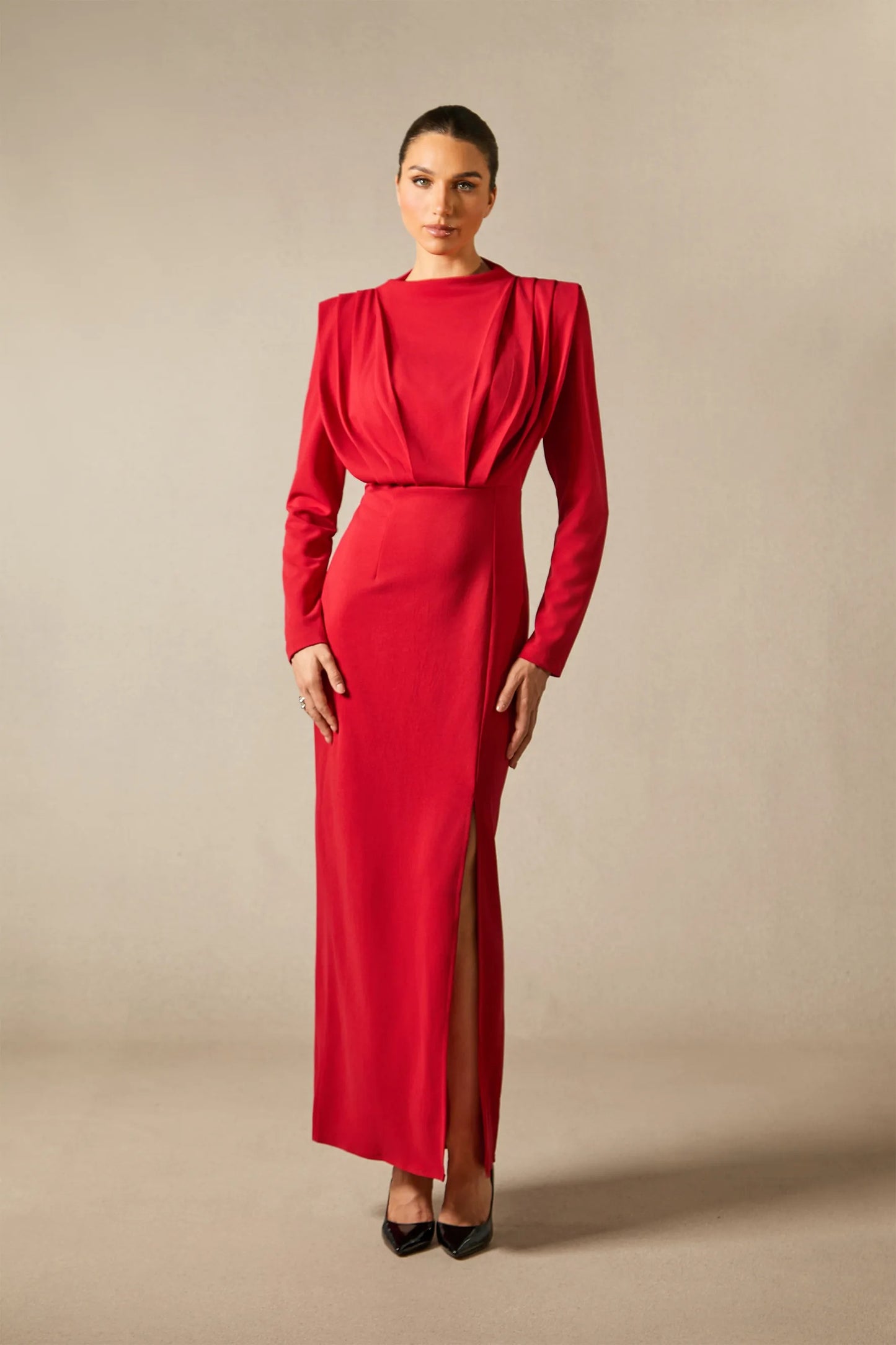 Vestido largo manga larga de Carla