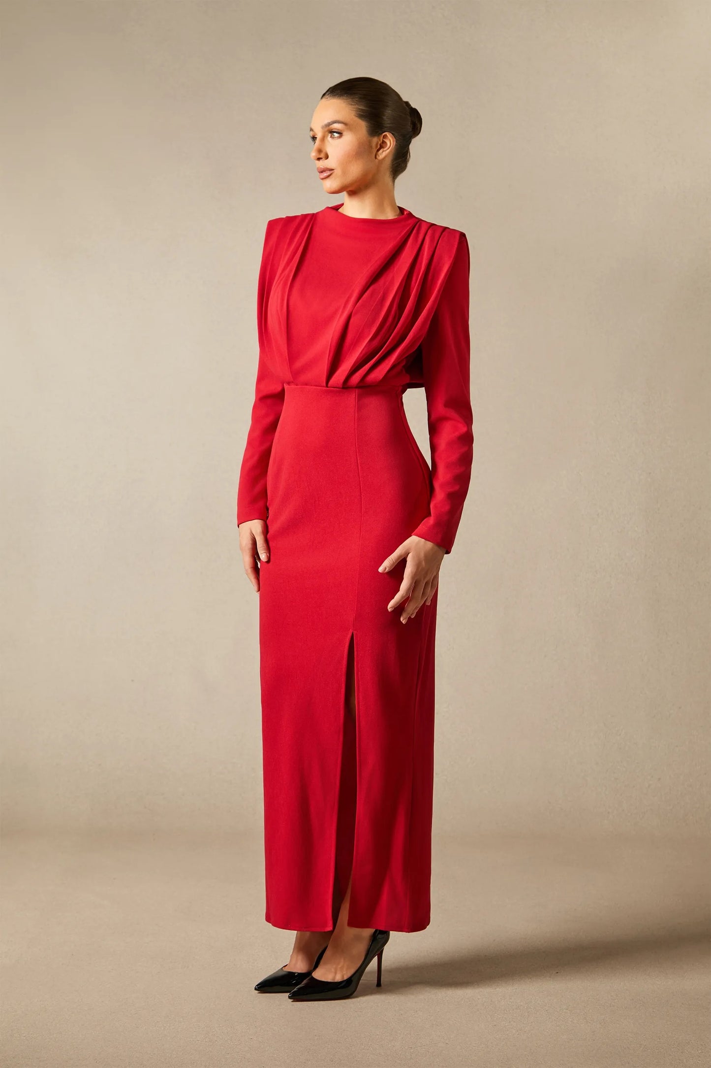 Vestido largo manga larga de Carla