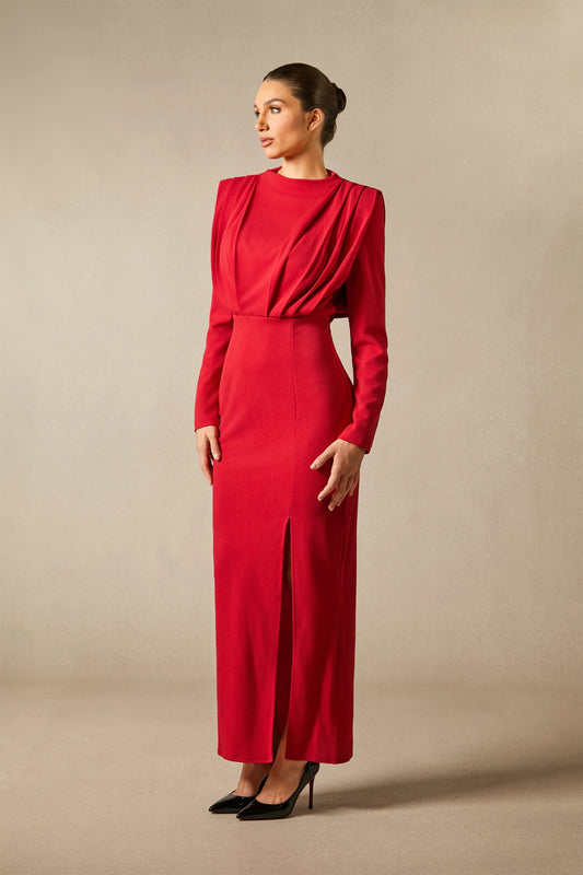 Vestido largo manga larga de Carla